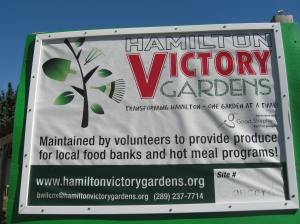Poster at a Victory Garden in Hamilton